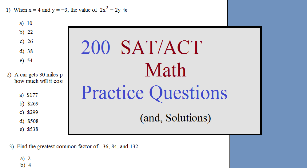 200 sat act math questions