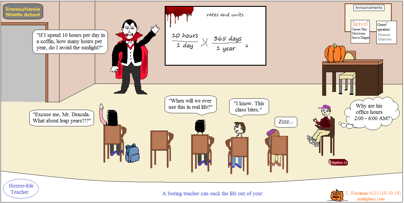 math comic 213 count dracula - horrorible teacher