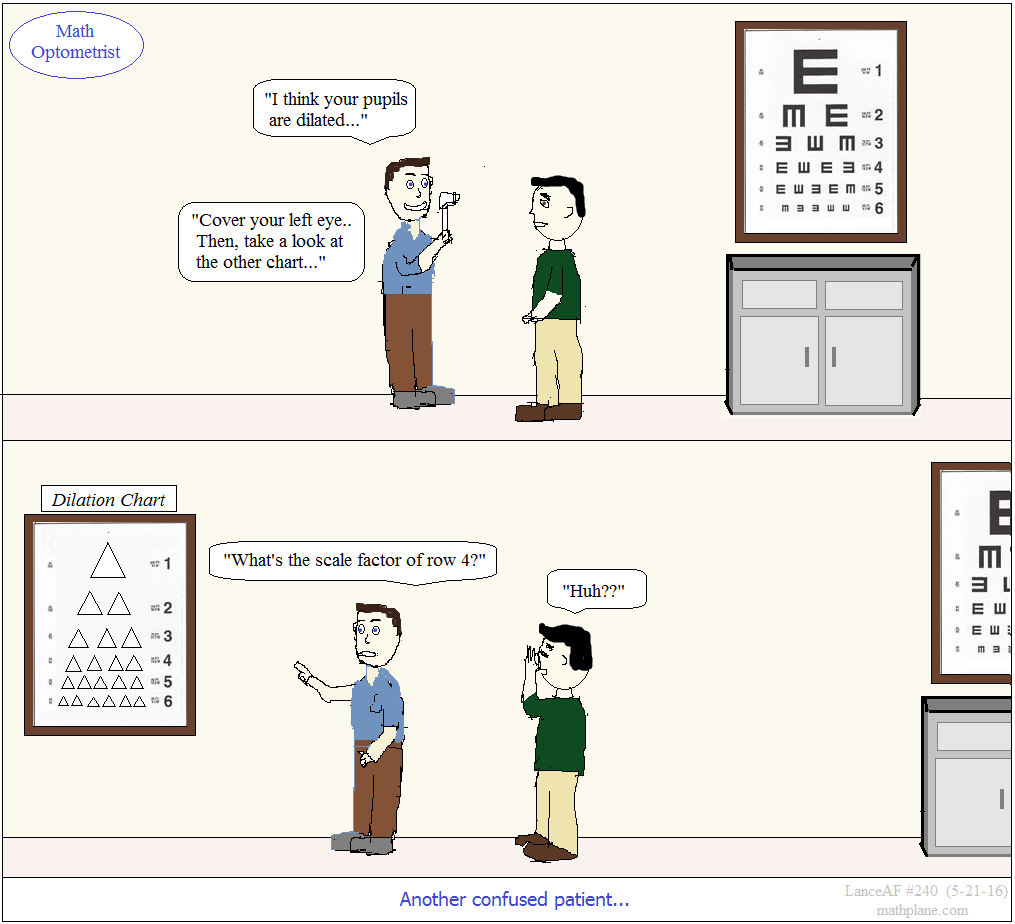 math comic 240 math optometrist - dilation pupil