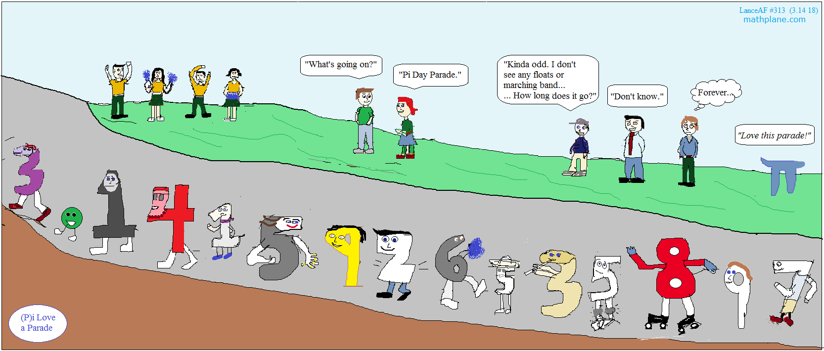 math comic 313 pi day parade