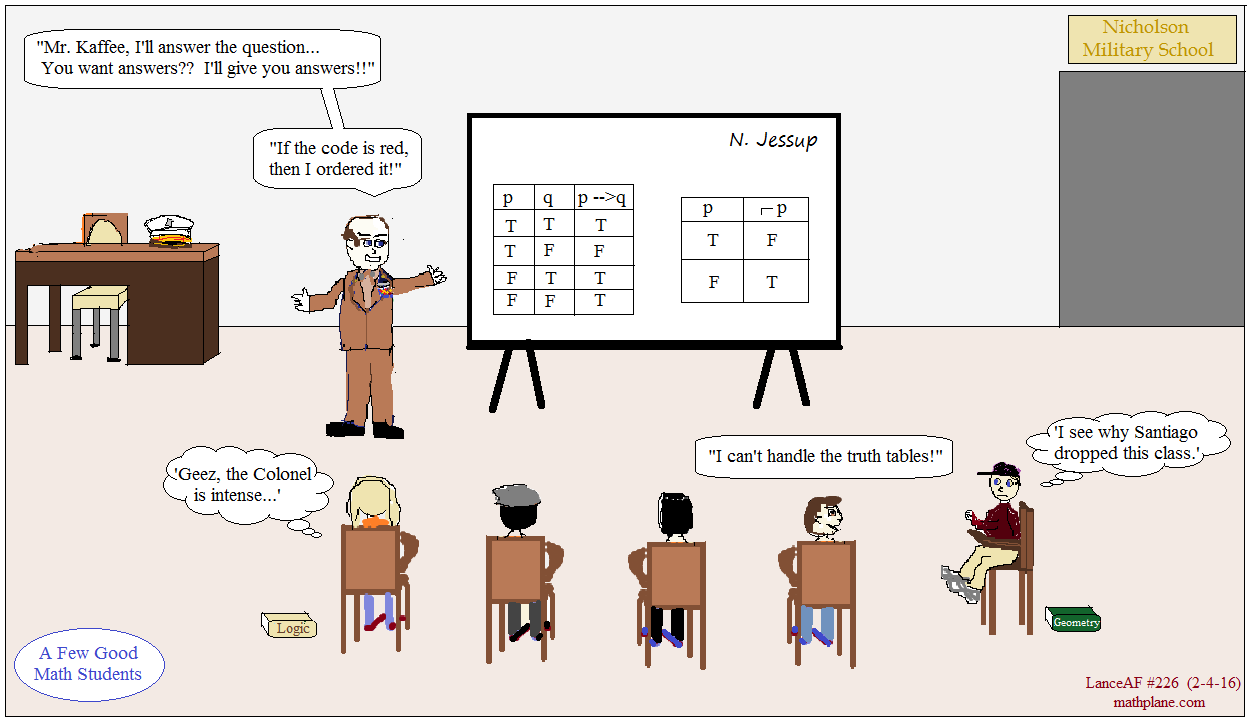 webcomic 226 a few good math students - jessup and truth tables